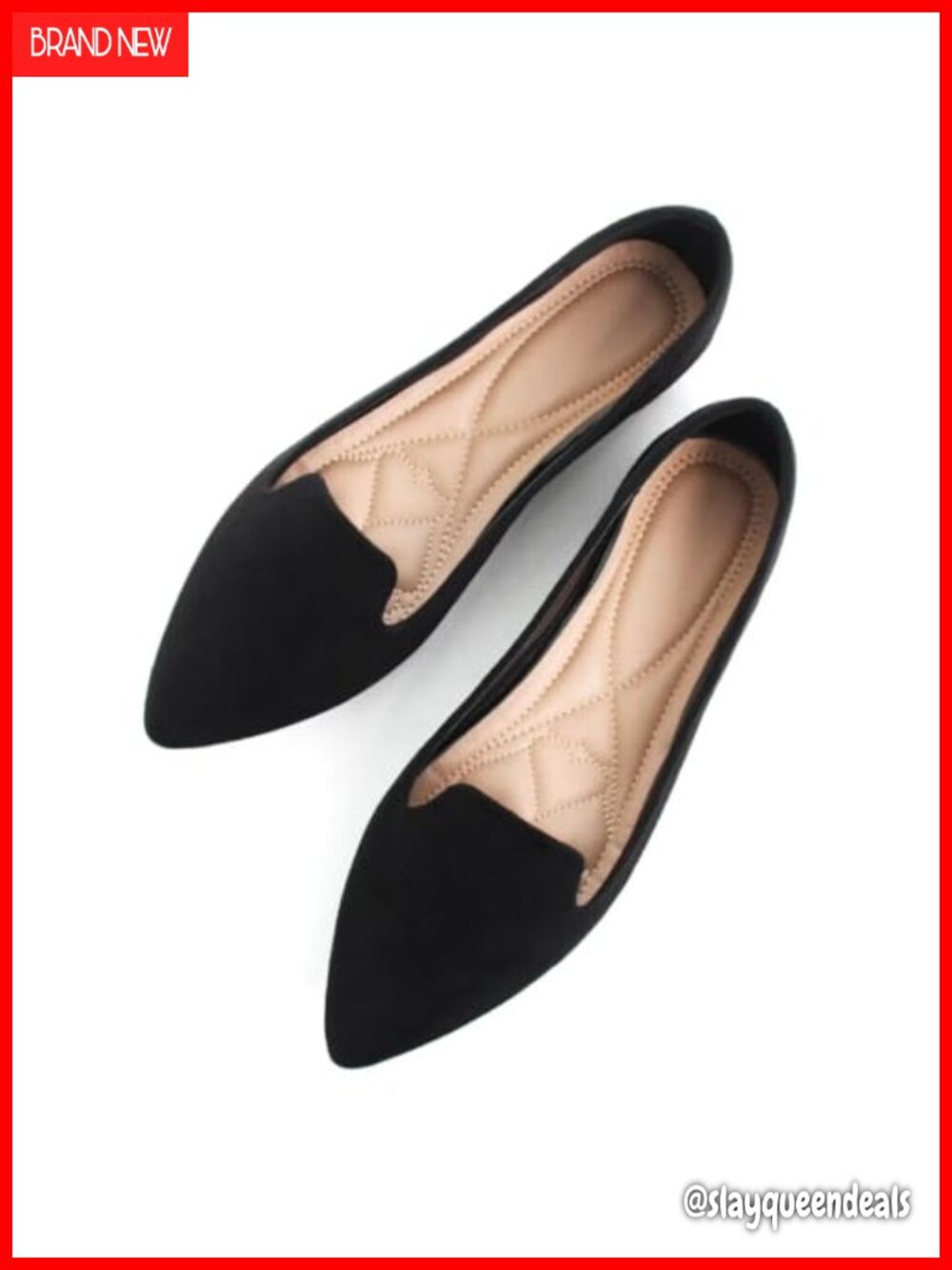 Women's Slip-On Ballet Flats Soft Suede Anti-Slip Sole Pointed Toe Casual